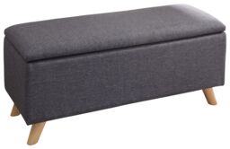 GFW Secreto Fabric Storage Ottoman Bench in Dark Grey - thumbnail 7