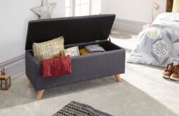 GFW Secreto Fabric Storage Ottoman Bench in Dark Grey - thumbnail 2