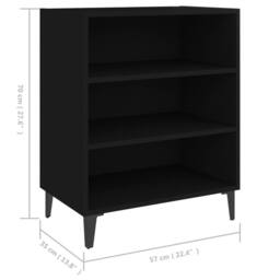 Berkfield Home Sideboard Black 57x35x70 cm Engineered Wood - Size: 57 x 35 x 70 cm - thumbnail 6