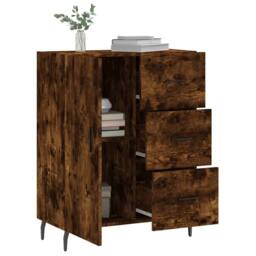 Berkfield Home Sideboard Smoked Oak 69.5x34x90 cm Engineered Wood in Brown - thumbnail 4