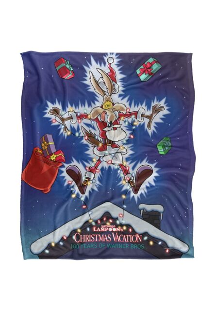 Warner Bros. Wile E Coyote Christmas Vacation Silky Touch Super Soft Throw Blanket 152 X 127 cm in White - image 1