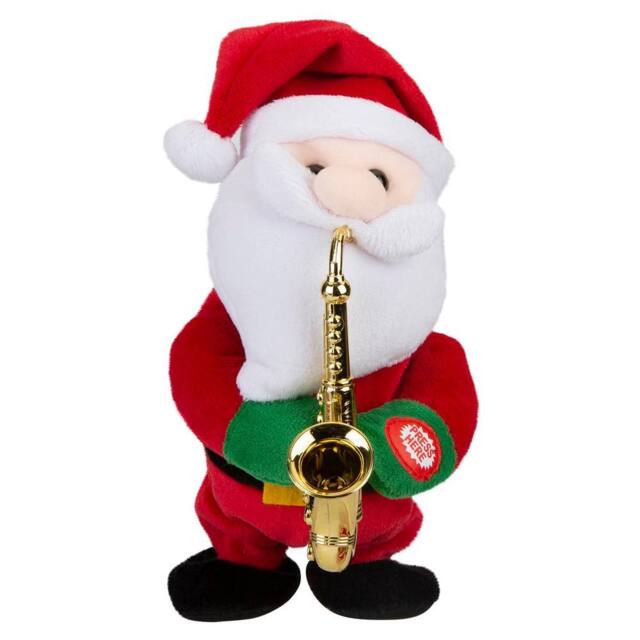 VFM e-Store Christmas Musical Santa Decoration Gift 20cm x 14cm Red X 1 - Size: 20 cm x 14 cm - image 1