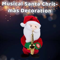 VFM e-Store Christmas Musical Santa Decoration Gift 20cm x 14cm Red X 1 - Size: 20 cm x 14 cm - thumbnail 3