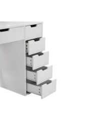 Living and Home Hollywood Dressing Table with LED Lighted Mirror in White - thumbnail 4