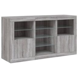 Berkfield Home Sideboard with LED Lights Grey Sonoma 123x37x67 cm - Size: 123 x 37 x 67 cm - thumbnail 5