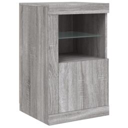 Berkfield Home Sideboard with LED Lights Grey Sonoma 123x37x67 cm - Size: 123 x 37 x 67 cm - thumbnail 9