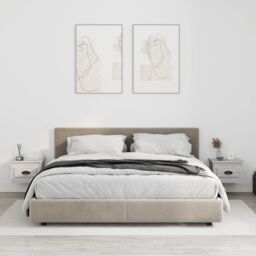 Berkfield Home Wall-mounted Bedside Cabinets 2 pcs Grey Sonoma 41.5x36x28cm - Size: 41.5x36x28 cm - thumbnail 1