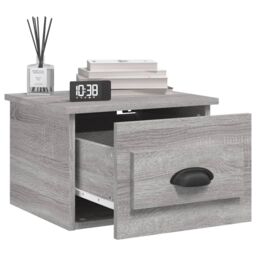 Berkfield Home Wall-mounted Bedside Cabinets 2 pcs Grey Sonoma 41.5x36x28cm - Size: 41.5x36x28 cm - thumbnail 4