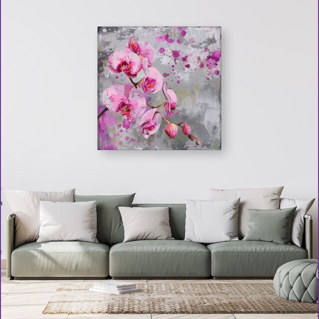 Warren Reed - Designer Orchids Splashart Canvas - Size: w40 inch x h40 inch - image 1