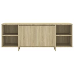 Berkfield Home TV Cabinet Sonoma Oak 130x35x50 cm Engineered Wood in Beige - Size: 130 x 35 x 50 cm - thumbnail 5