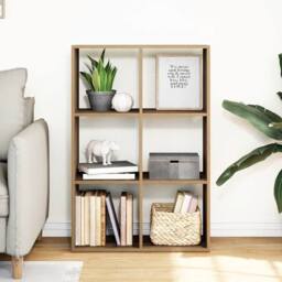 Berkfield Home Room Divider Bookcase Artisan Oak 69.5x29x103.5 cm Engineered Wood in Brown - thumbnail 3