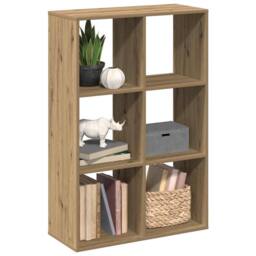 Berkfield Home Room Divider Bookcase Artisan Oak 69.5x29x103.5 cm Engineered Wood in Brown - thumbnail 5