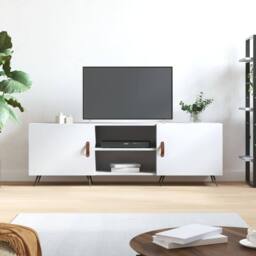 Berkfield Home TV Cabinet White 150x30x50 cm Engineered Wood - Size: 150 x 30 x 50 cm - thumbnail 2