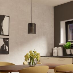 Eglo Colomera Black Steel & Glass Modern Minimalist Pendant - thumbnail 2