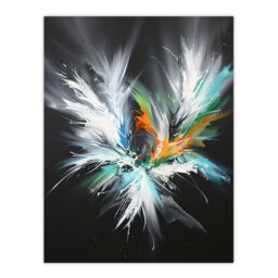 "Artery8 Abstract Modern Art Paint Splat Dark Feathers Wall Art Print - Size: W18"" x H24""" - thumbnail 1