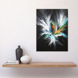 "Artery8 Abstract Modern Art Paint Splat Dark Feathers Wall Art Print - Size: W18"" x H24""" - thumbnail 4