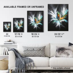 "Artery8 Abstract Modern Art Paint Splat Dark Feathers Wall Art Print - Size: W18"" x H24""" - thumbnail 3