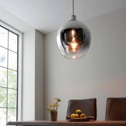 Netlighting 'UDINE' Dimmable Stylish Indoor Glass Single Pendant Ceiling Lamp in Grey - thumbnail 3
