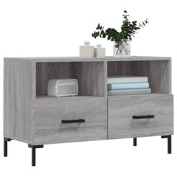 Berkfield Home TV Cabinet Grey Sonoma 80x36x50 cm Engineered Wood - Size: 80 x 36 x 50 cm - thumbnail 1