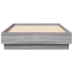 Berkfield Home Bed Frame without Mattress Grey Sonoma 90x190 cm Single Engineered Wood - thumbnail 4