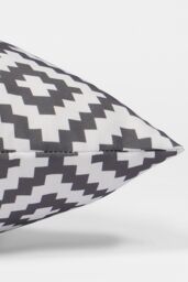 OHS 2 x Geometric Cushion Cover Water Resistant Outdoor Garden in Mid Grey - Size: 45 cm x 45 cm - thumbnail 5