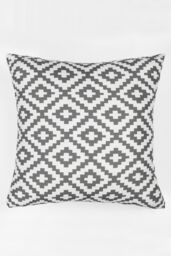 OHS 2 x Geometric Cushion Cover Water Resistant Outdoor Garden in Mid Grey - Size: 45 cm x 45 cm - thumbnail 4