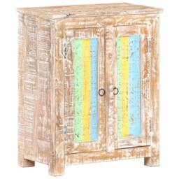 Berkfield Home Sideboard 61x35x76 cm Rough Acacia Wood - Size: 61 x 35 x 76 cm - thumbnail 8