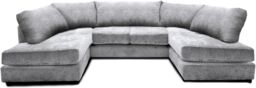 Furniture 786 Cambridge Full Back 6 Seater U Shaped Corner Chenille Fabric Sofa in Silver - thumbnail 1