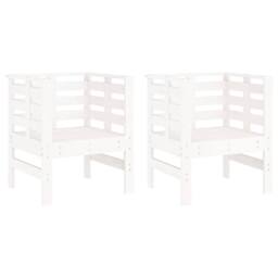Berkfield Home Garden Chairs 2 pcs White 61.5x53x71 cm Solid Wood Pine
