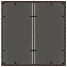 Berkfield Home Garden Table with Glass Top Brown 90x90x75 cm Poly Rattan - Size: 90 x 90 x 75 cm - thumbnail 7