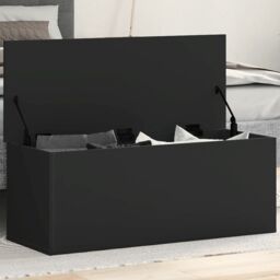 Storage Box Black 90x35x35 cm Engineered Wood