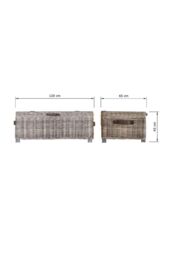 FWStyle Ready Assembled Lift Up Storage Coffee Table Kubu Rattan Greywash Pine in Natural - thumbnail 5