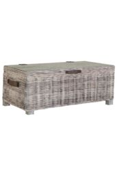 FWStyle Ready Assembled Lift Up Storage Coffee Table Kubu Rattan Greywash Pine in Natural - thumbnail 2