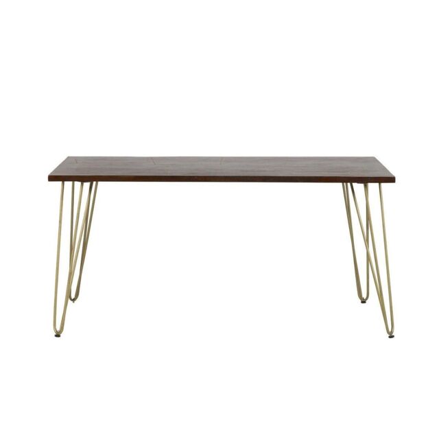 IH Design Rectangular 6 Seater Dining Table Deiondre Dark Mango in Brown - image 1