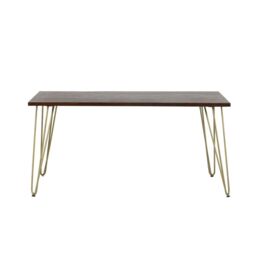 IH Design Rectangular 6 Seater Dining Table Deiondre Dark Mango in Brown