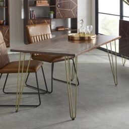 IH Design Rectangular 6 Seater Dining Table Deiondre Dark Mango in Brown - thumbnail 2