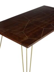 IH Design Rectangular 6 Seater Dining Table Deiondre Dark Mango in Brown - thumbnail 3
