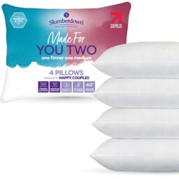 Slumberdown 4 Pack Made For You Two Medium & Firm Support Pillows in White - thumbnail 1
