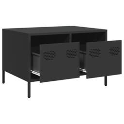 Berkfield Home TV Cabinet Black 68x50x43.5 cm Cold-rolled Steel - thumbnail 5