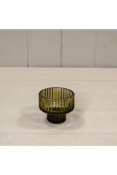KDMD Olive Green Glass Candle Holder - Small - thumbnail 1