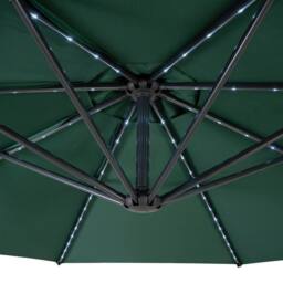 Monstershop LED Cantilever Parasol 3m With Full Fan Base - Green - thumbnail 7