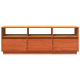 Berkfield Home TV Cabinet Wax Brown 140x37x50 cm Solid Wood Pine - Size: 140 x 37 x 50 cm - thumbnail 6