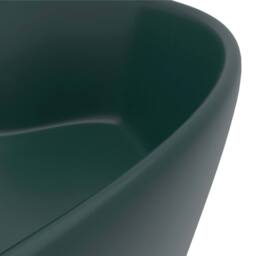 Berkfield Home Luxury Wash Basin with Overflow Matt Dark Green 36x13 cm Ceramic - thumbnail 6