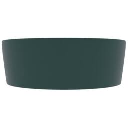 Berkfield Home Luxury Wash Basin with Overflow Matt Dark Green 36x13 cm Ceramic - thumbnail 4