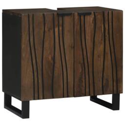 Berkfield Home Modern Bathroom Sink Cabinet 62 x 33 x 58 cm ‚Äì Sturdy mango woo in Brown - thumbnail 3