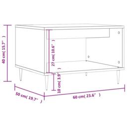 Berkfield Home Coffee Table Grey Sonoma 60x50x40 cm Engineered Wood - Size: 60 x 50 x 40 cm - thumbnail 9