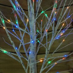 Samuel Alexander 2.4m Light up Christmas Birch Tree with 136 Multi-Coloured LEDs - thumbnail 6