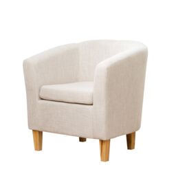 Artemis Home Alderwood 68cm Wide Fabric Tub Chair Armchair in Beige - thumbnail 2