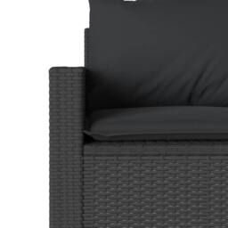 Berkfield Home Beautiful 2 Piece Garden Dining Set with Cushions Black Poly Rattan - thumbnail 9