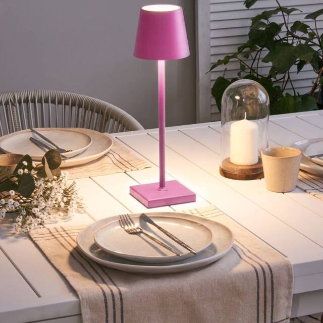 Wyld and Coco Pink Aluminium Table Lamp - Touch Dimmer with USB Charging - image 1